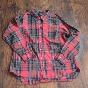 GAP Multicolor Plaid Boyfriend Shirt
